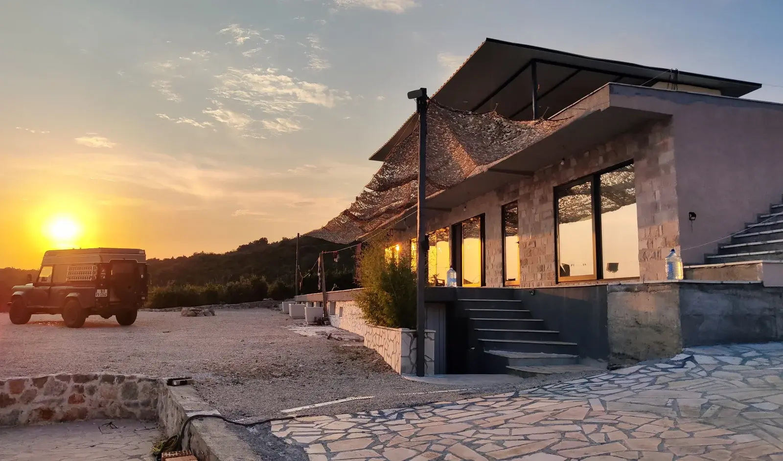 SeaSpace Retreat Centre at sunset, Lustica Peninsula